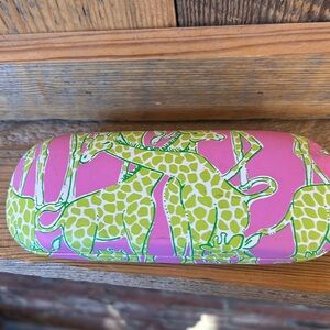 Pink and green giraffe Lily Pulitzer Eyeglass case